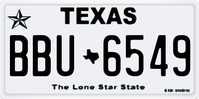 TX license plate BBU6549