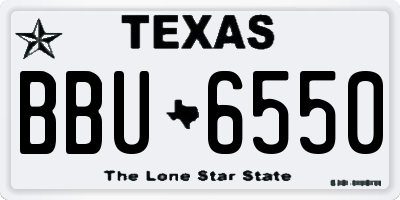 TX license plate BBU6550