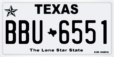 TX license plate BBU6551