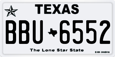 TX license plate BBU6552