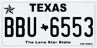 TX license plate BBU6553