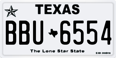 TX license plate BBU6554