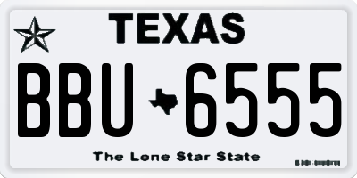 TX license plate BBU6555