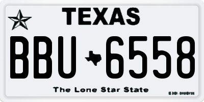 TX license plate BBU6558