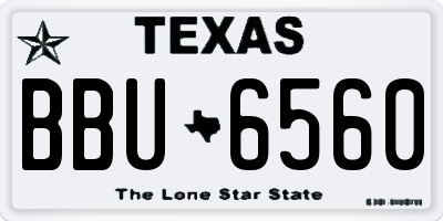 TX license plate BBU6560