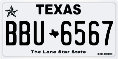 TX license plate BBU6567