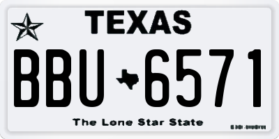 TX license plate BBU6571