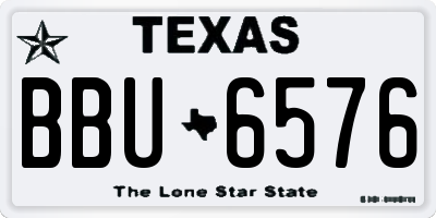 TX license plate BBU6576