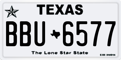 TX license plate BBU6577