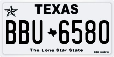 TX license plate BBU6580