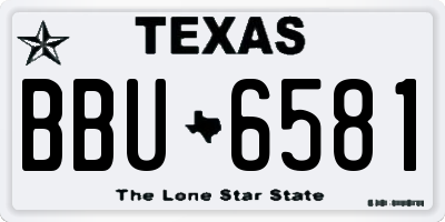 TX license plate BBU6581