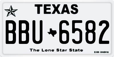 TX license plate BBU6582