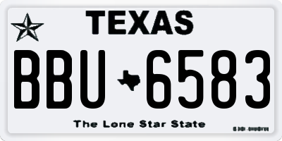 TX license plate BBU6583