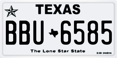 TX license plate BBU6585