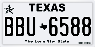 TX license plate BBU6588