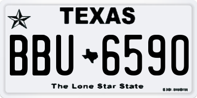 TX license plate BBU6590