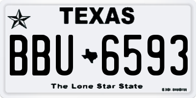 TX license plate BBU6593