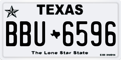 TX license plate BBU6596