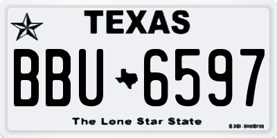 TX license plate BBU6597