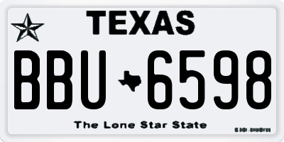 TX license plate BBU6598