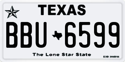 TX license plate BBU6599