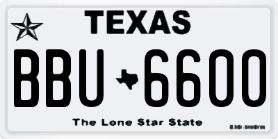 TX license plate BBU6600