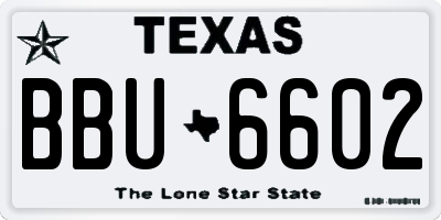 TX license plate BBU6602