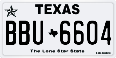 TX license plate BBU6604