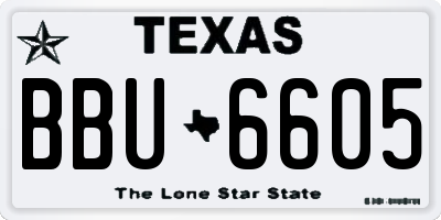 TX license plate BBU6605