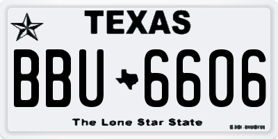 TX license plate BBU6606