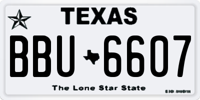 TX license plate BBU6607