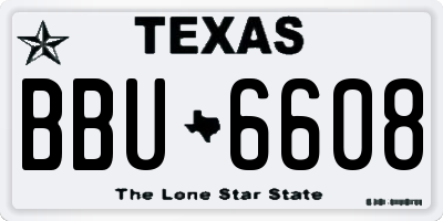 TX license plate BBU6608