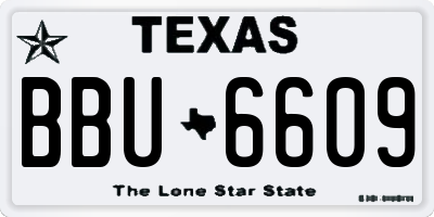 TX license plate BBU6609