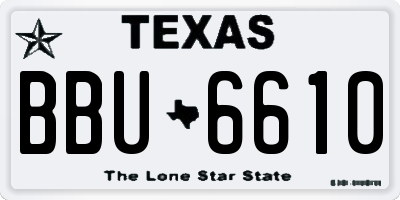 TX license plate BBU6610