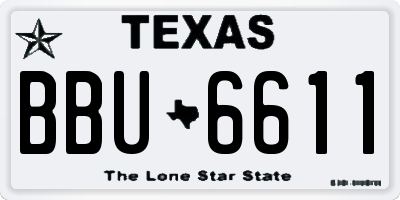 TX license plate BBU6611