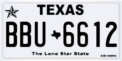 TX license plate BBU6612