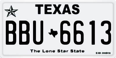 TX license plate BBU6613