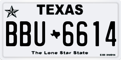 TX license plate BBU6614