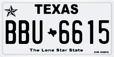 TX license plate BBU6615