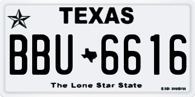 TX license plate BBU6616