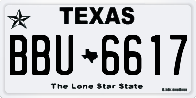 TX license plate BBU6617