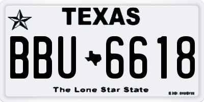 TX license plate BBU6618