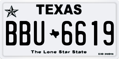 TX license plate BBU6619