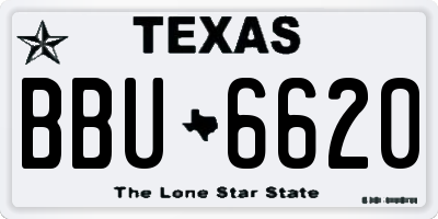 TX license plate BBU6620