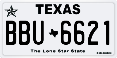 TX license plate BBU6621