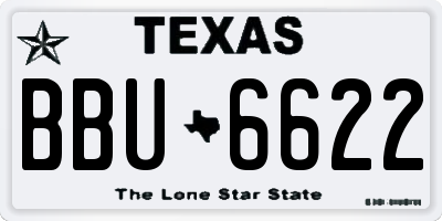 TX license plate BBU6622