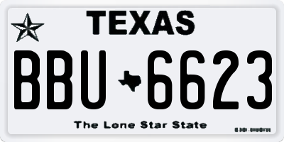 TX license plate BBU6623