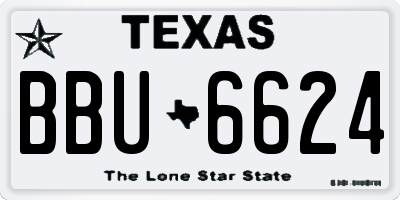 TX license plate BBU6624