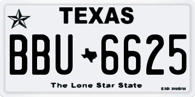 TX license plate BBU6625