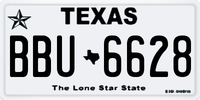 TX license plate BBU6628